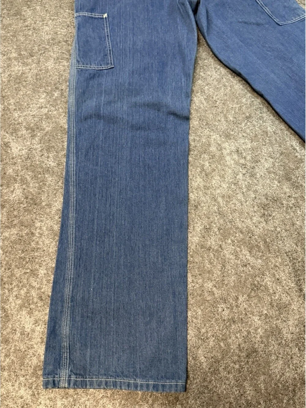 Carhartt Dungaree Fit Carpenter Jeans Mens 33x36 Blue Denim Work Pants B13